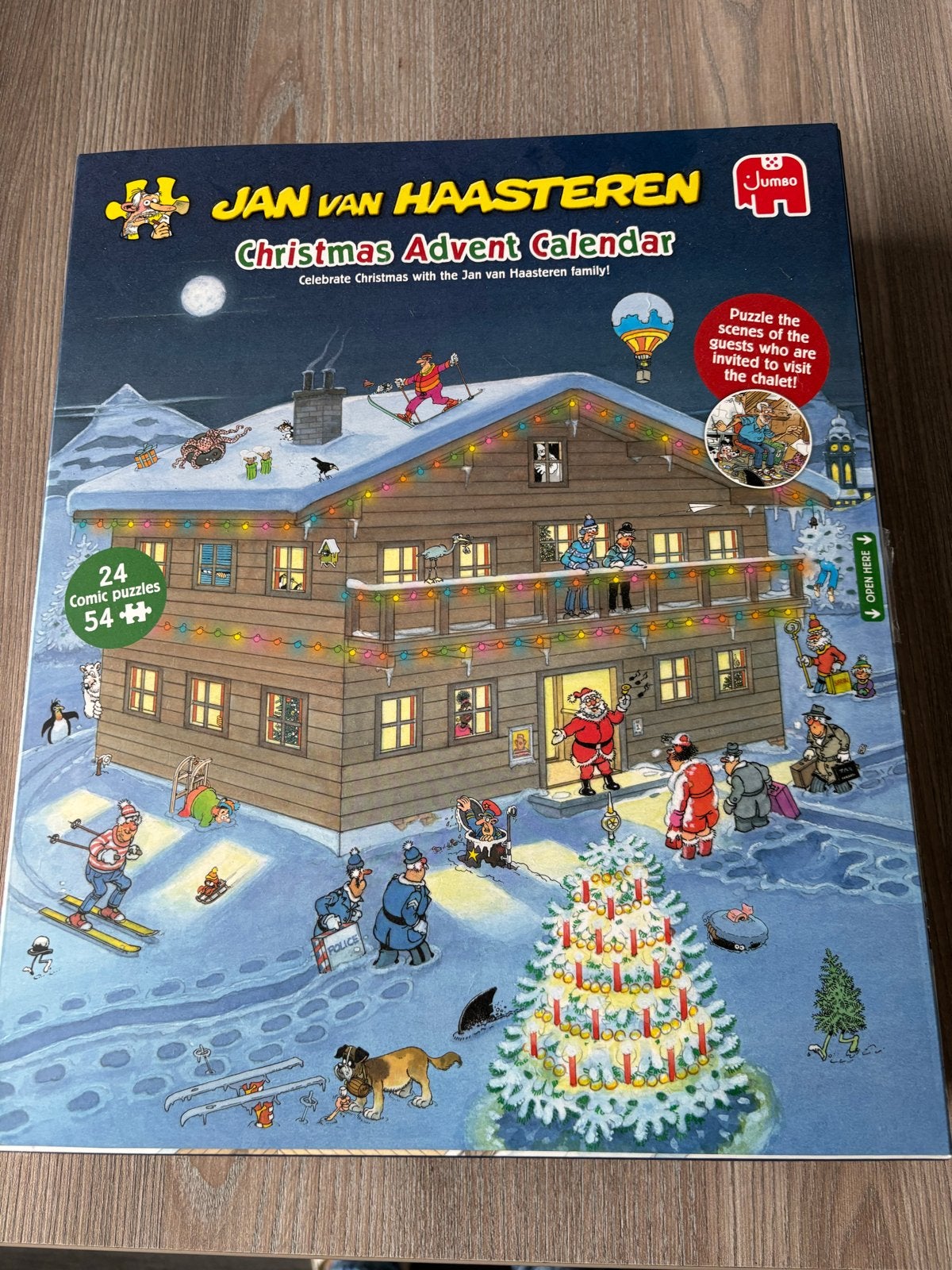 Jan van Haasteren Kerst Adventskalender Puzzel, Ophalen of Verzenden, Minder dan 500 stukjes, Zo goed als nieuw, Legpuzzel