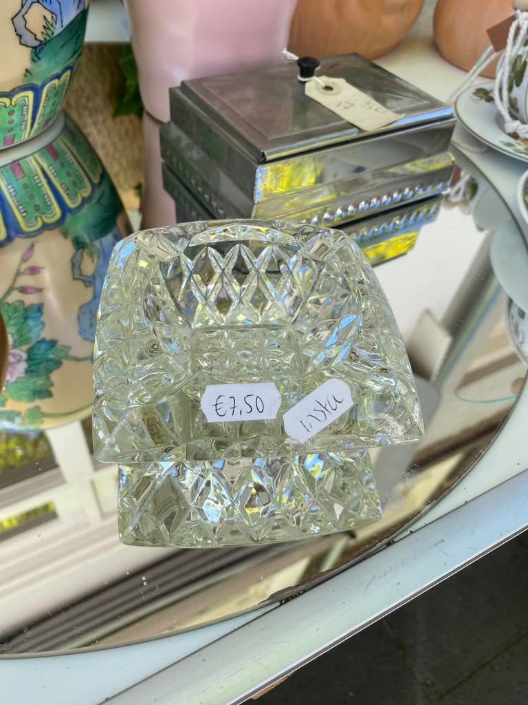 Vintage glas asbak, Ophalen of Verzenden, Zo goed als nieuw