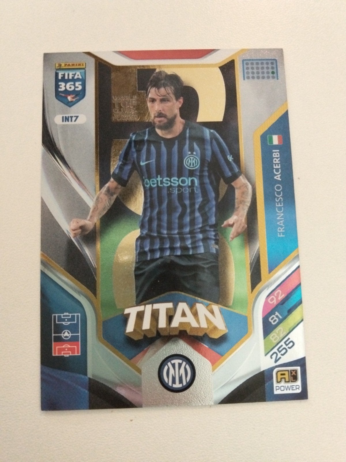 Panini FIFA 365 Adrenalyn XL Francesco Acerbi Titan, Ophalen of Verzenden, Zo goed als nieuw, Buitenlandse clubs, Spelerskaart