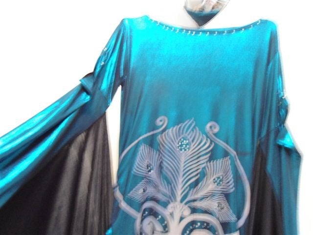 Elegante turquoise galajurkmaat 42 stretch, Kleding | Dames, Maat 38/40 (M), Galajurk, Verzenden, Blauw