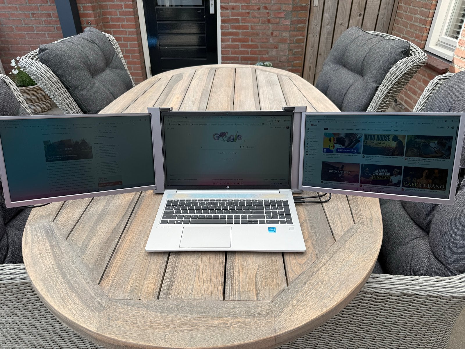 Triple Monitor Full HD 60Hz, Computers en Software, Monitoren, Full HD, Ophalen of Verzenden, Zo goed als nieuw, USB-C