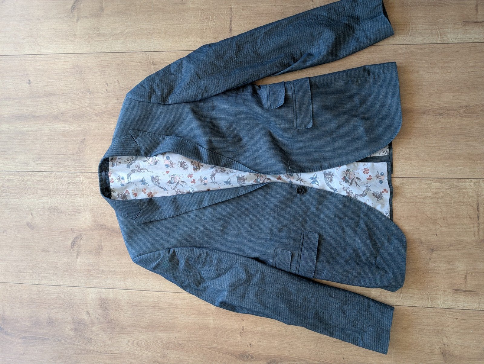 Stijlvol Hans Ubbink Colbert - Maat 50 - Blauw met streep, Kleding | Heren, Kostuums en Colberts, Hans Ubbink, Ophalen of Verzenden