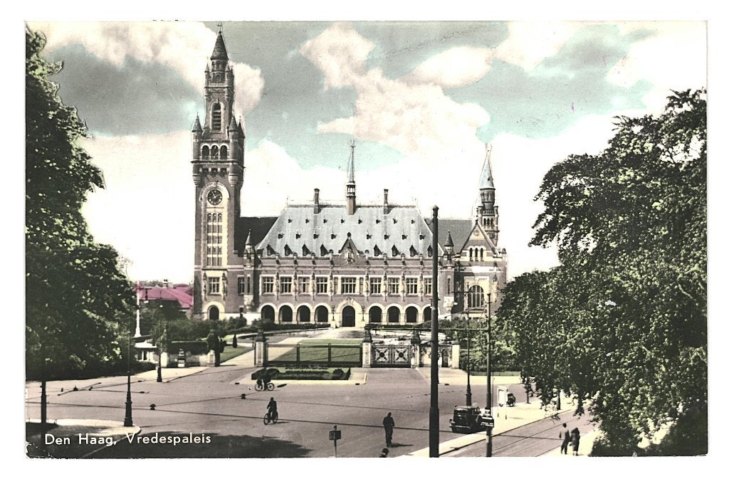 969163	Den Haag	Vredespaleis	1953	Gelopen met postzegel, Ophalen of Verzenden, 1940 tot 1960, Gelopen, Zuid-Holland