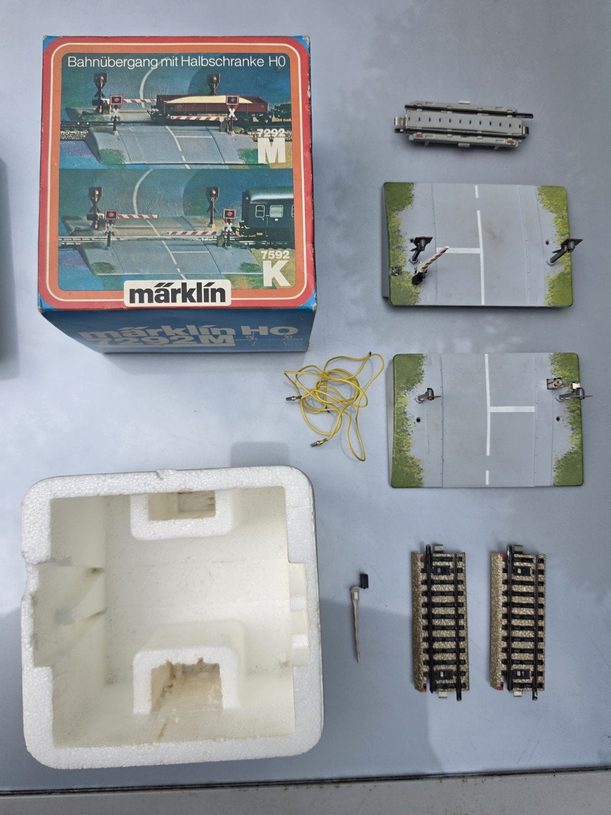Marklin spoorwegovergang voor h0 trein 7292, Hobby en Vrije tijd, Modeltreinen | H0, Wisselstroom, Gebruikt, Rails, Ophalen of Verzenden