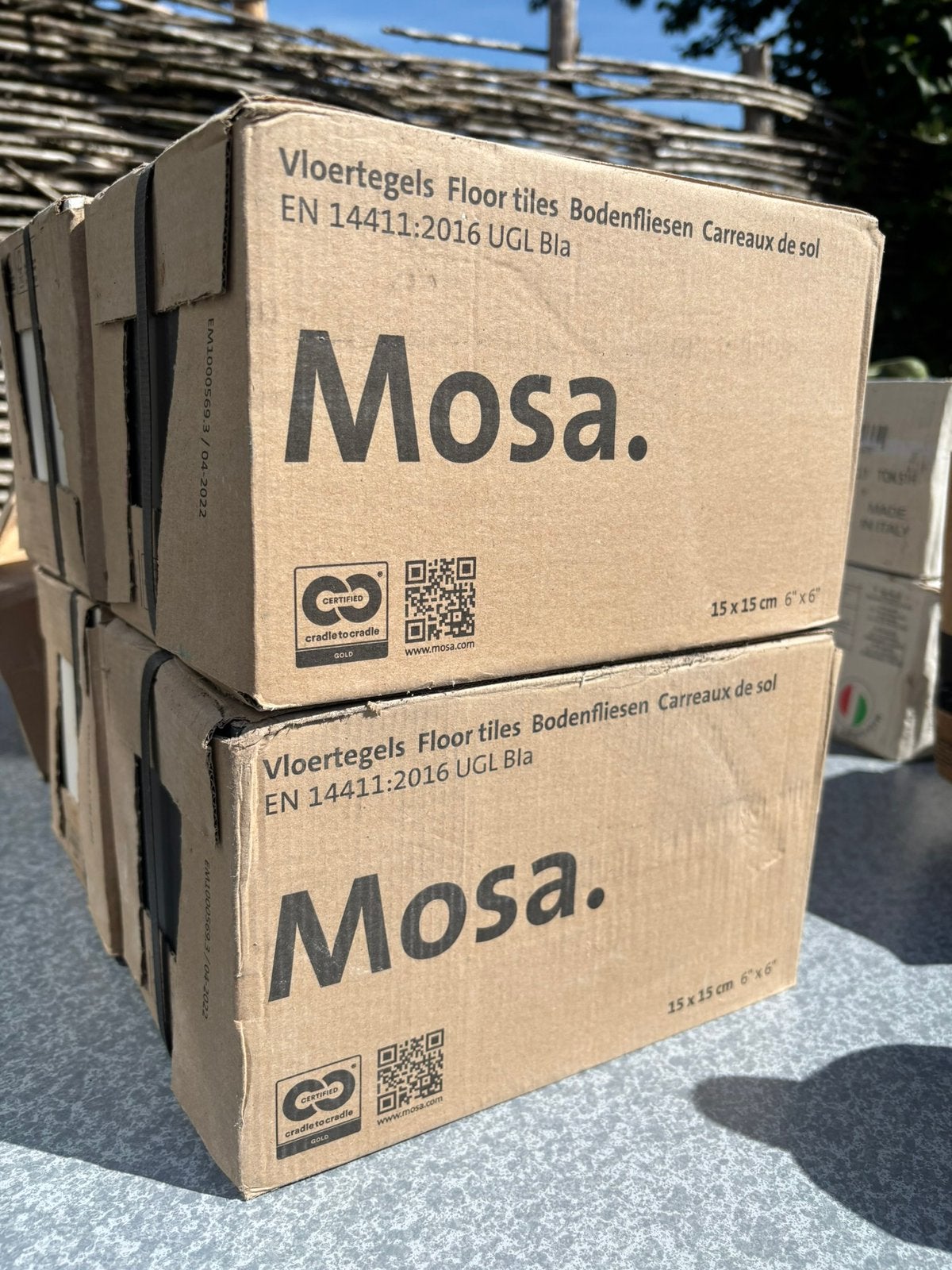 Vloertegels MOSA ivoorwit en zwart, Ophalen, Keramiek, Minder dan 20 cm, Zo goed als nieuw