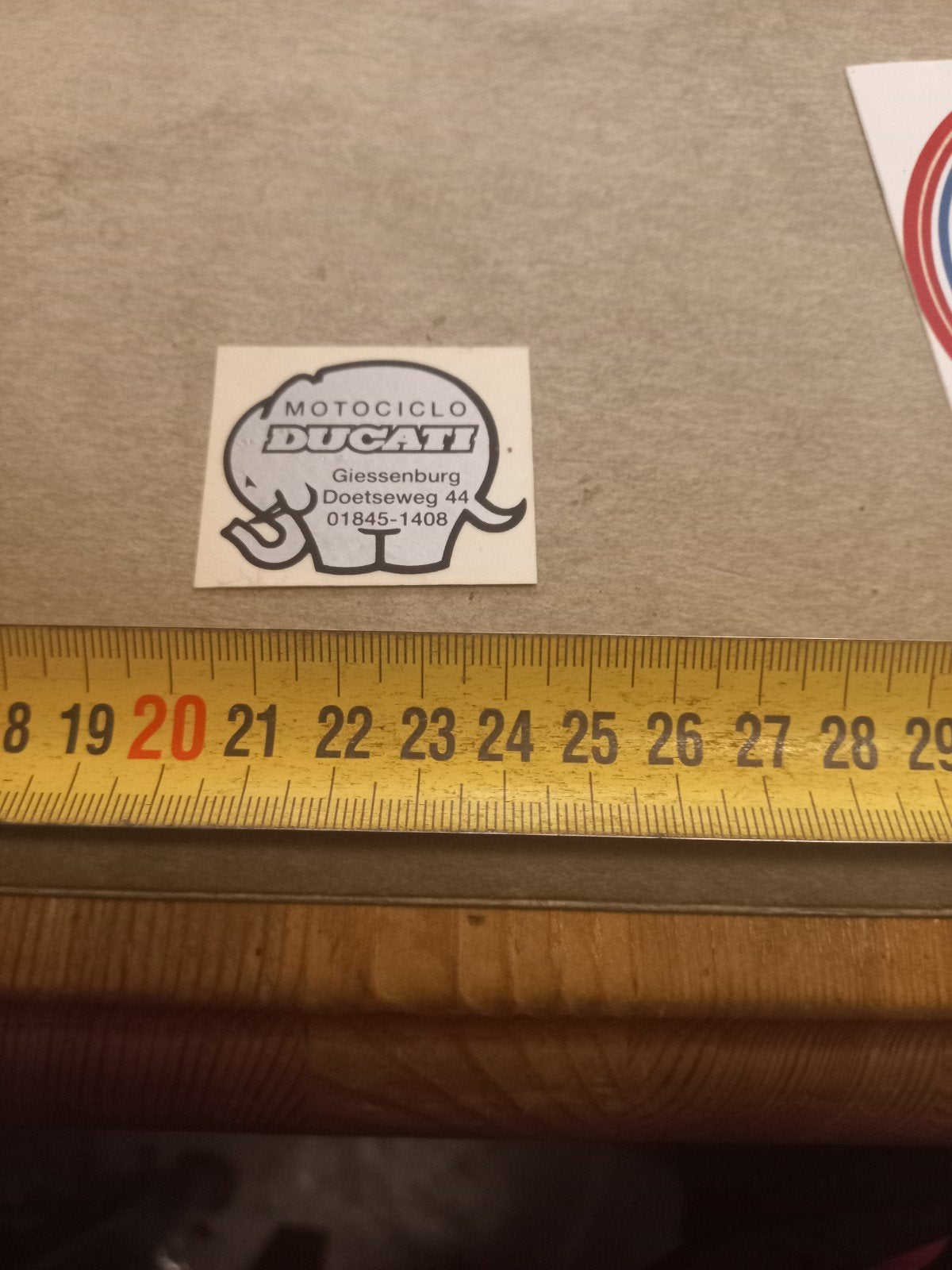 Vintage Motociclo Ducati Sticker - Giessenburg, Verzamelen, Ophalen of Verzenden