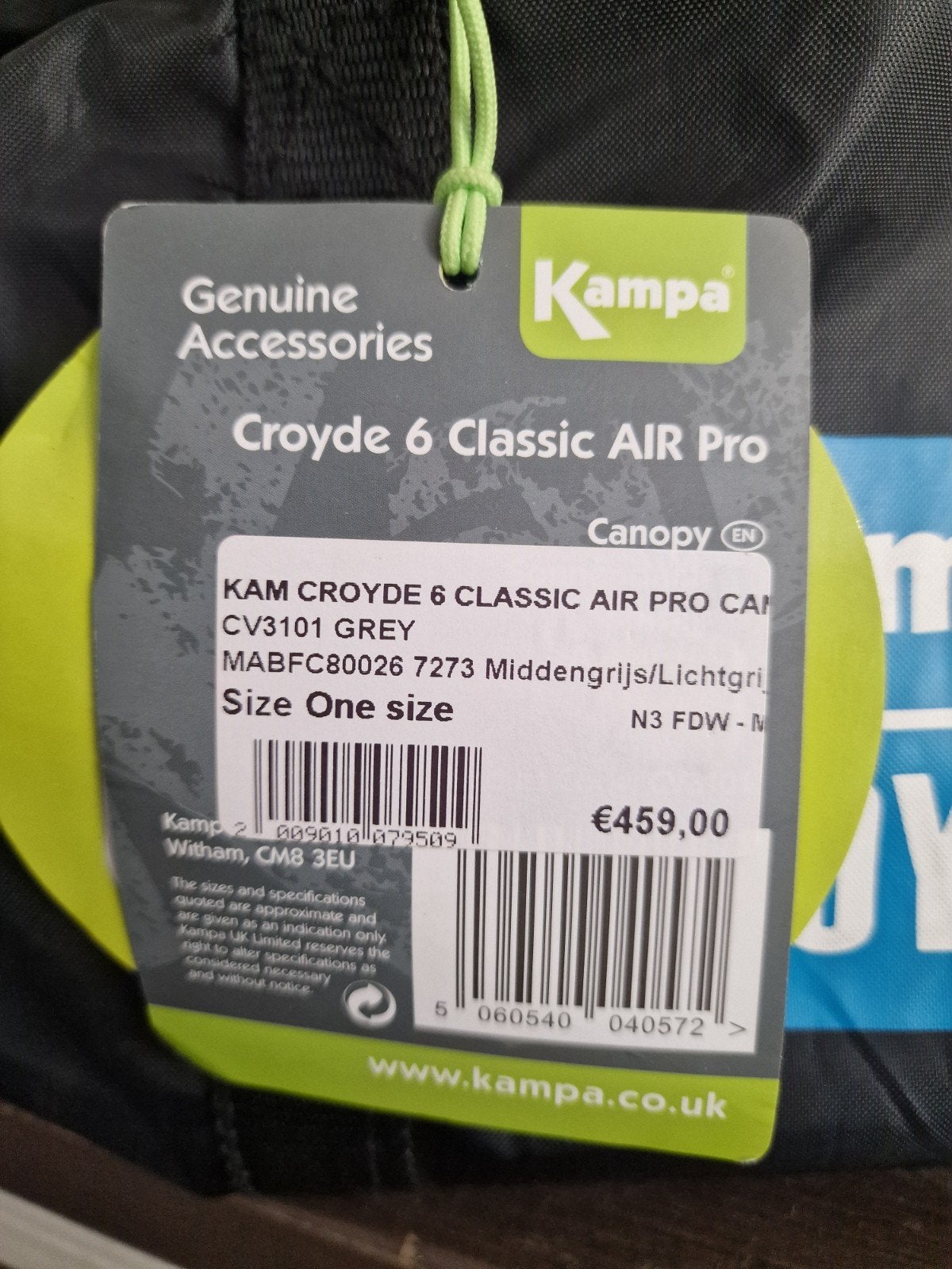 Nieuw Kampa Croyde 6 Classic AIR Pro Canopy, Ophalen of Verzenden