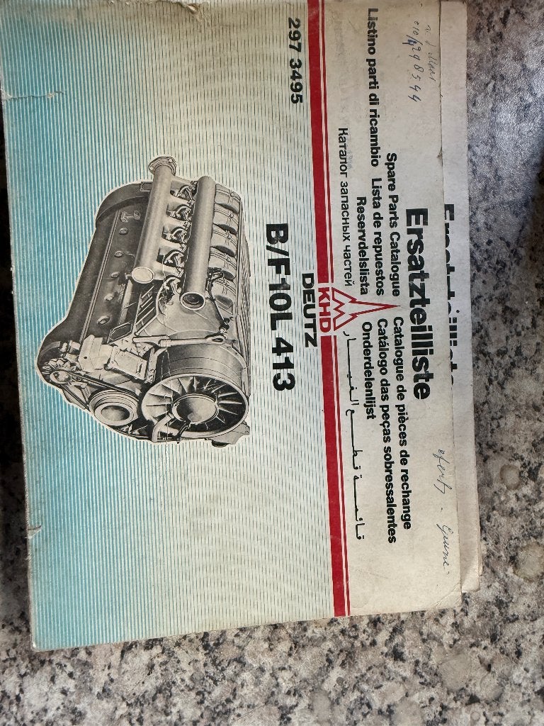 Onderdelen catalogus deutzf10l413, Ophalen of Verzenden, Gebruikt