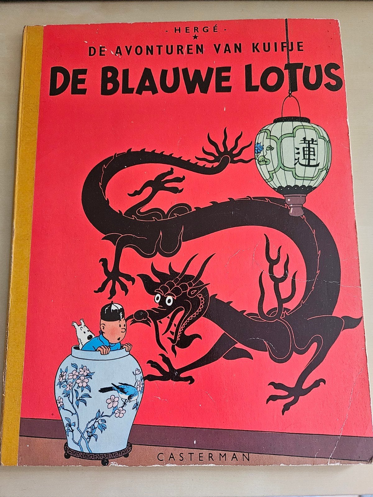 Originele Kuifje "De Blauwe Lotus" 1946, Gelezen, Eén stripboek, Hergé ,Casterman, Ophalen of Verzenden