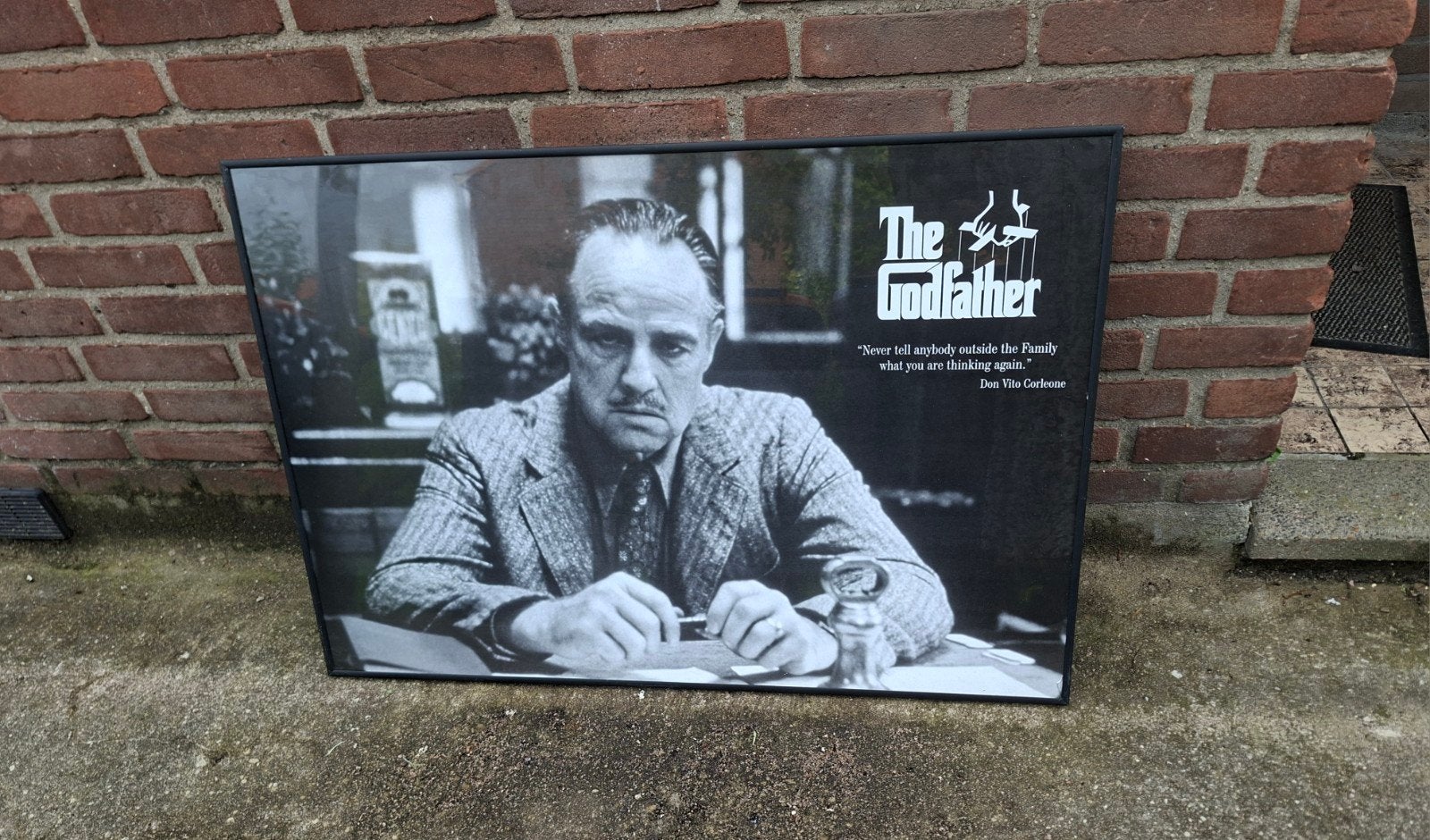 The Godfather poster 91x61 cm met lichte glasschade, Huis en Inrichting, Ophalen, Gebruikt, 75 tot 100 cm, Foto of Poster