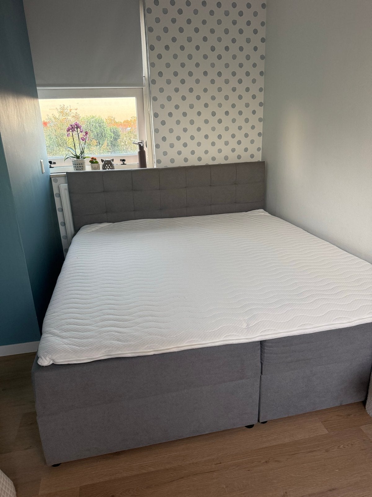 Bed 180 breed met opbergruimte en gratis topper, Ophalen, Gebruikt, Tweepersoons, 180 cm