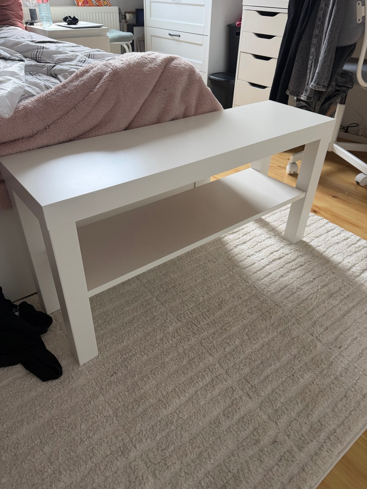 Ikea Lack Bijzettafel/TV-meubel - Wit, 90x26x45 cm, Ophalen, Minder dan 55 cm, Zo goed als nieuw, Rechthoekig