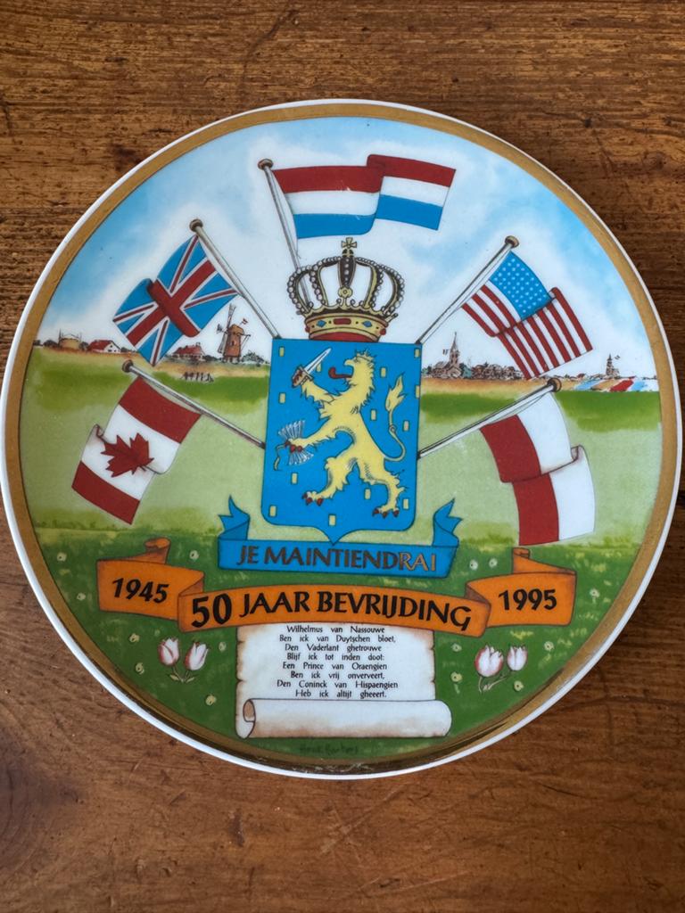 Herdenkingsbord 50 Jaar Bevrijding Nederland 1945-1995, Antiek en Kunst, Ophalen of Verzenden
