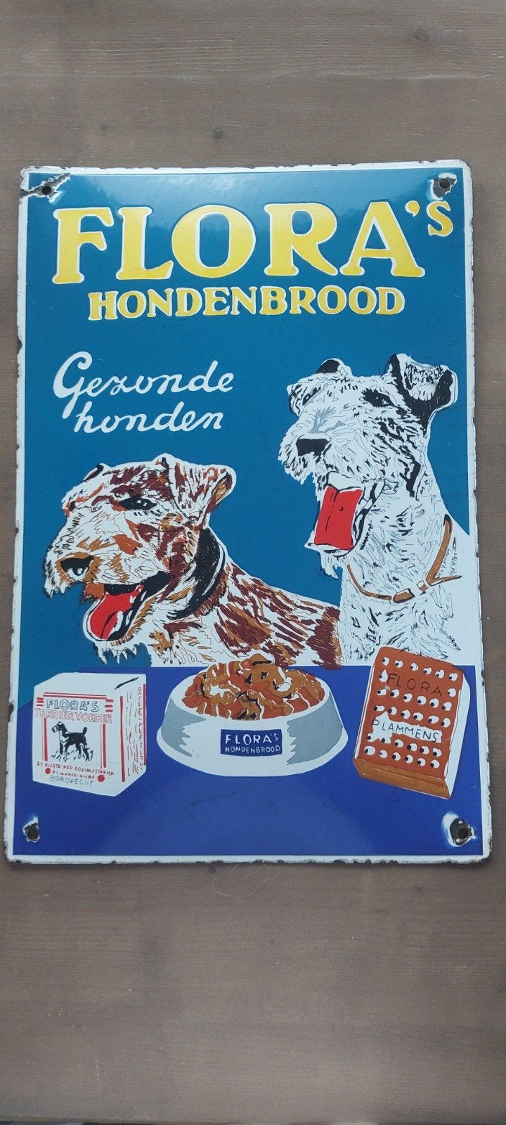 Emaille reclamebord, Ophalen of Verzenden, Gebruikt, Reclamebord