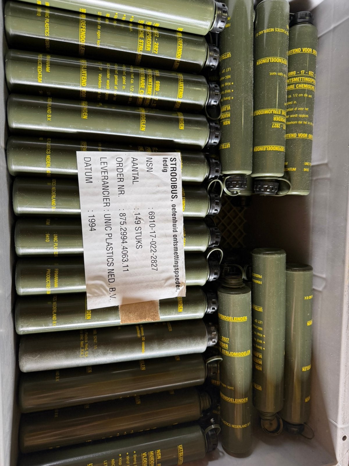 Nederlandse leger Huidontsmettingspoeder container– NBC, Verzenden, Landmacht, Nederland