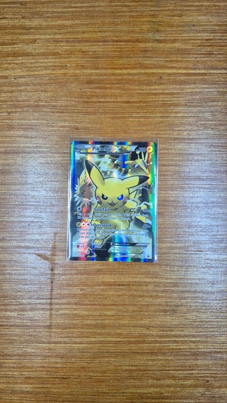 Pikachu EX XY124 Full Art Pokémon Kaart, Ophalen of Verzenden, Gebruikt, Losse kaart, Foil