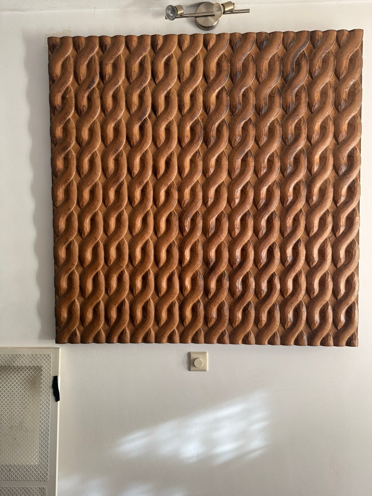 Houten wanddecoratie met gevlochten patroon ptmd, Ophalen, 50 - 100 cm, Wanddecoratie, Gemerkt