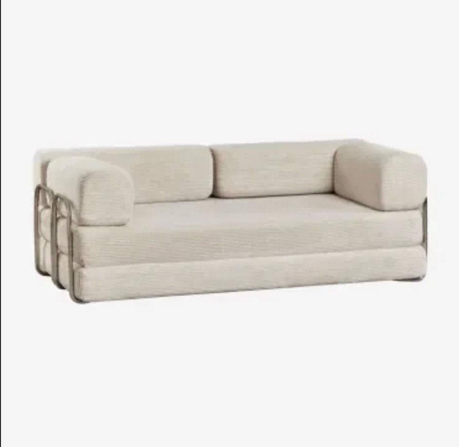 Trendy beige bank van Sklum, Ophalen, Zo goed als nieuw, Tweepersoons, Stof