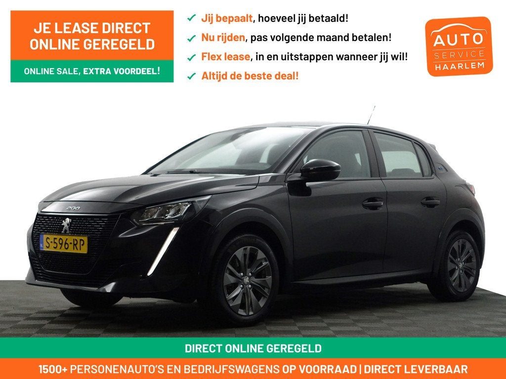 Peugeot e-208 EV Active Pack 50 kWh- Carplay, Android Auto,, Auto's, Peugeot, Gebruikt, Met garantie (alle), Zwart, 1000 cc