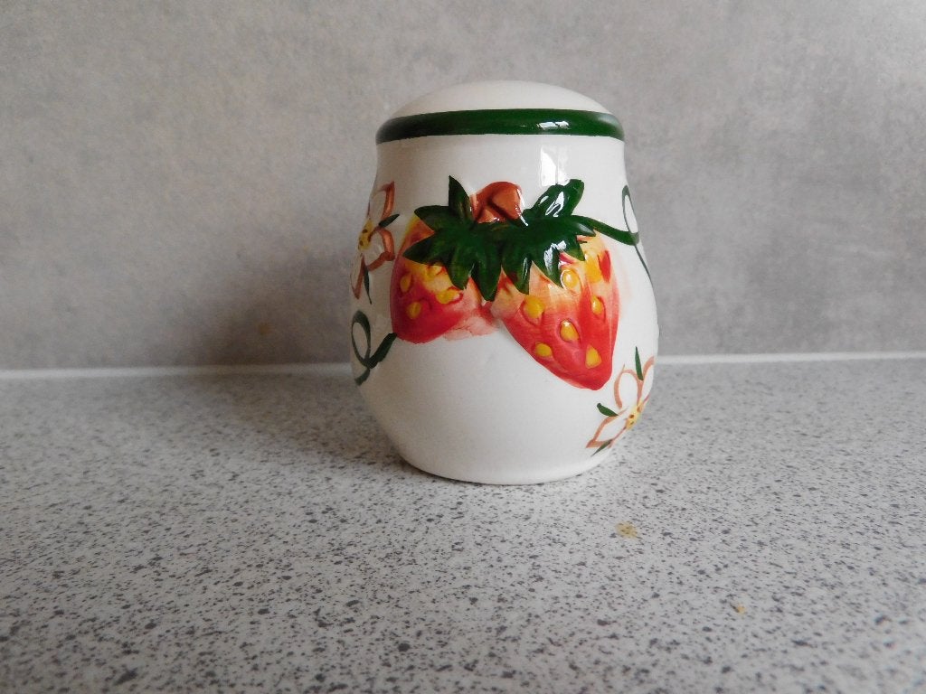 Zoutpot 🍓 Aardbei Fragole Strawberry Handpainted, Overige merken, Keramiek, Overige typen, Ophalen of Verzenden