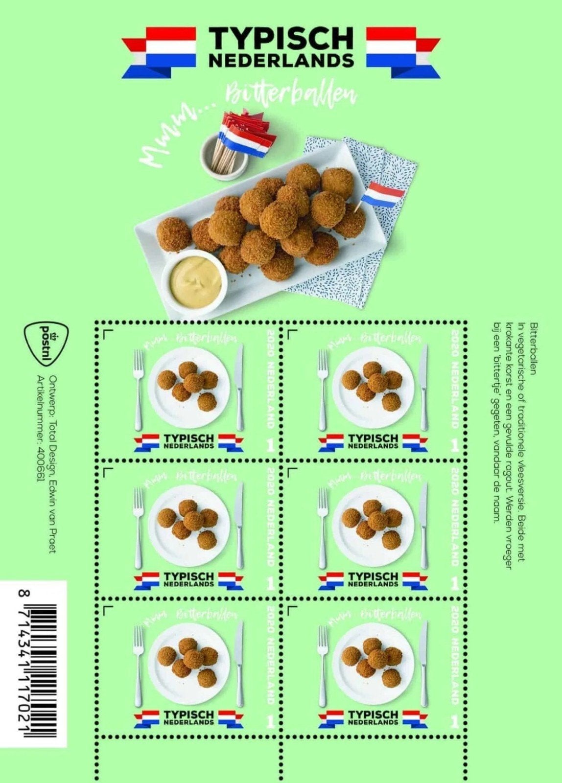 2020 Vel Typisch Nederlands Bitterballen Postfris., Verzenden, Postfris