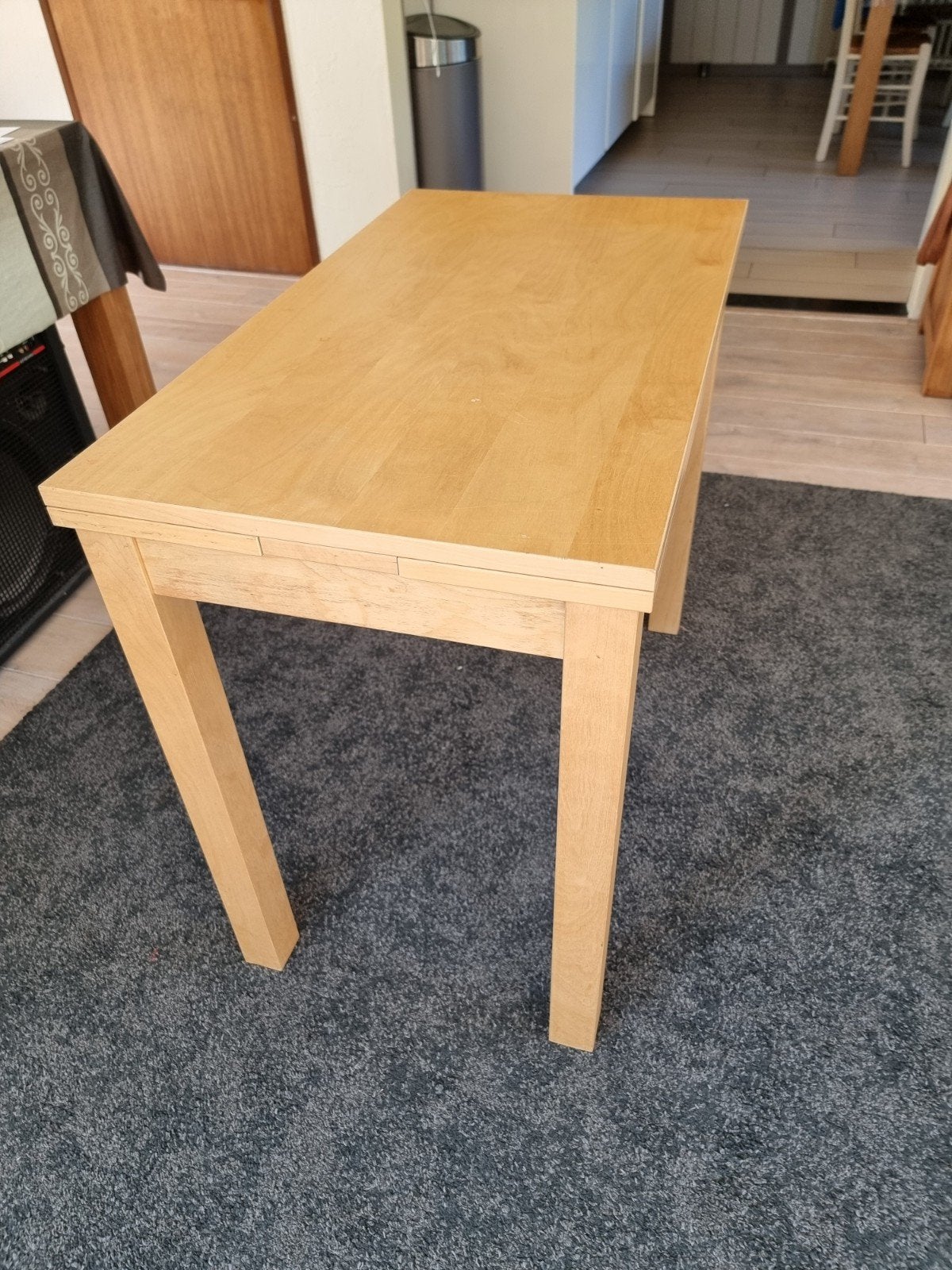 Uitschuifbare eettafel/bureautafel - Ikea Bjursta, Ophalen, Gebruikt, 50 tot 100 cm, Modern, functioneel