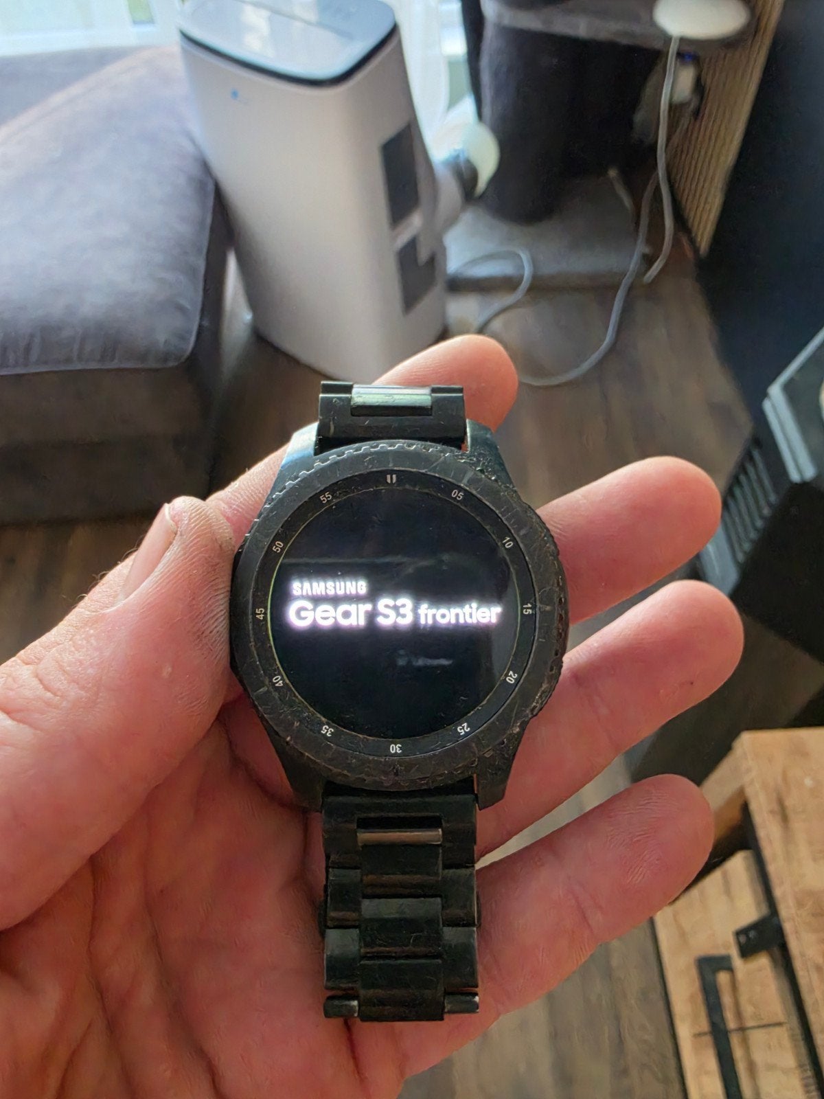 Samsung Gear S3 Frontier Smartwatch Zwart, Sieraden, Tassen en Uiterlijk, Smartwatches, Gebruikt, Zwart, Snelheid, Ophalen of Verzenden