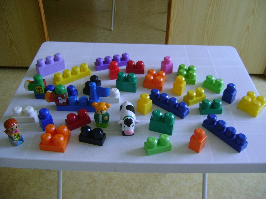 36del megabloks verschillende maten blokken koe jongen meisj, Ophalen of Verzenden, Zo goed als nieuw, Megabloks