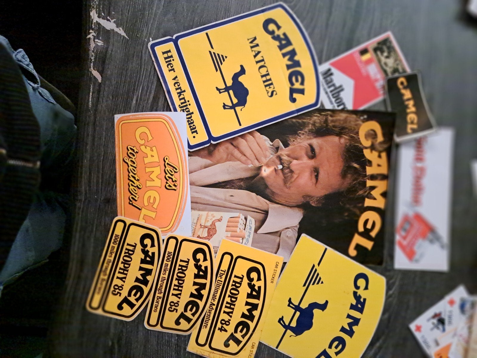Vintage Camel sigaretten stickers en reclame materiaal, Ophalen of Verzenden, Nieuw, Merk