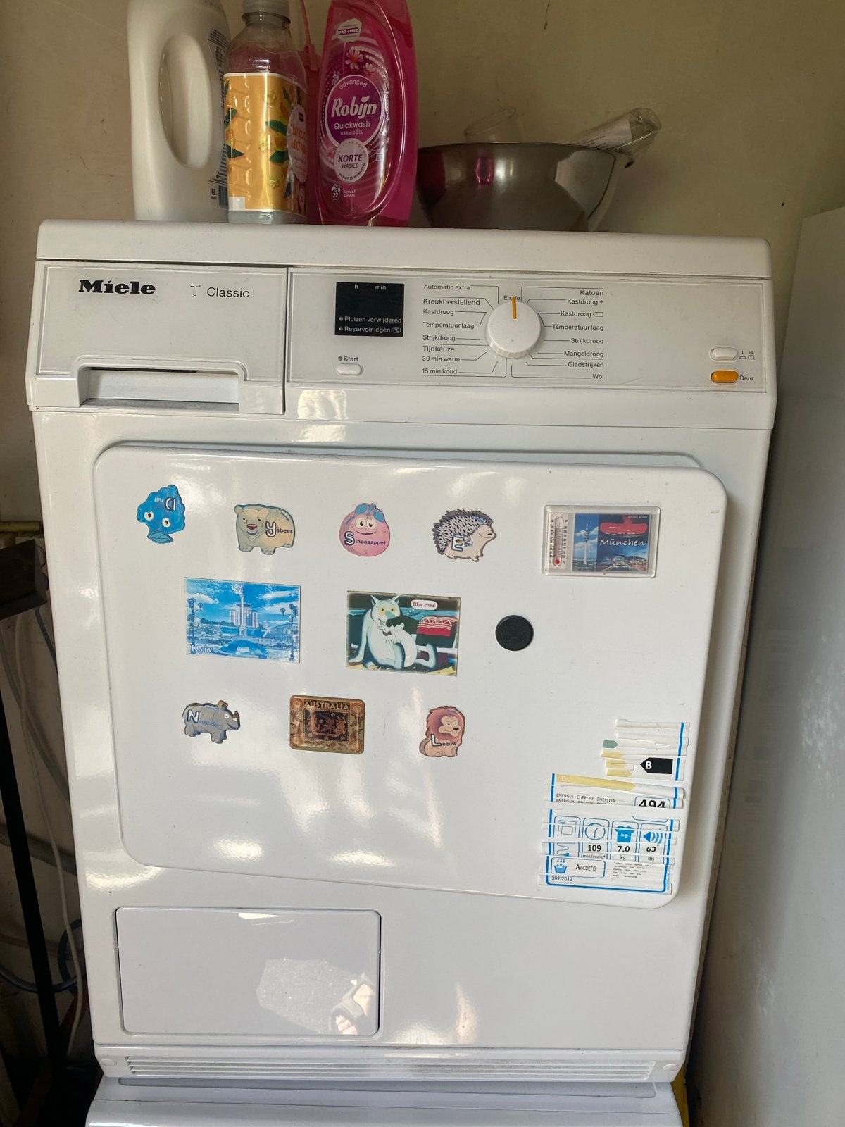 Miele T Classic wasdroger - Condens - 7 kg, Ophalen, 6 tot 8 kg, Gebruikt, 85 tot 90 cm