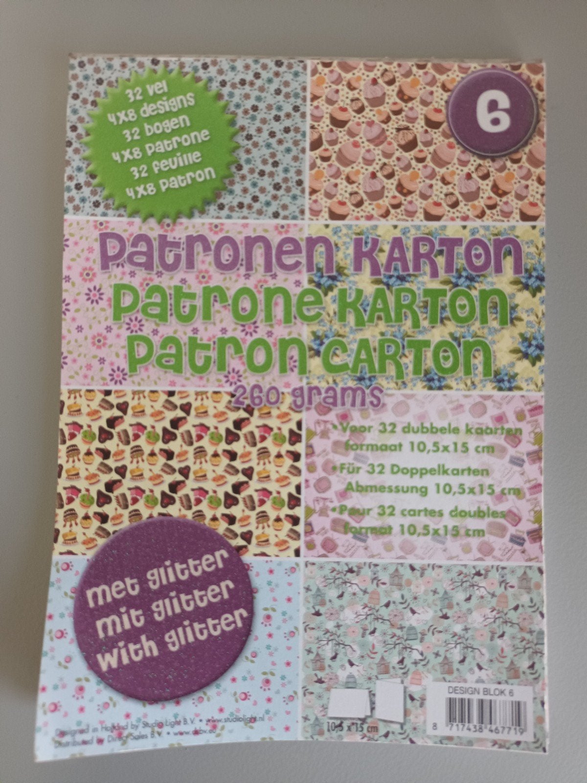 29 vellen patronen karton met glitter 260grams ong A5 papier, Ophalen of Verzenden, Zo goed als nieuw, Papier of Karton