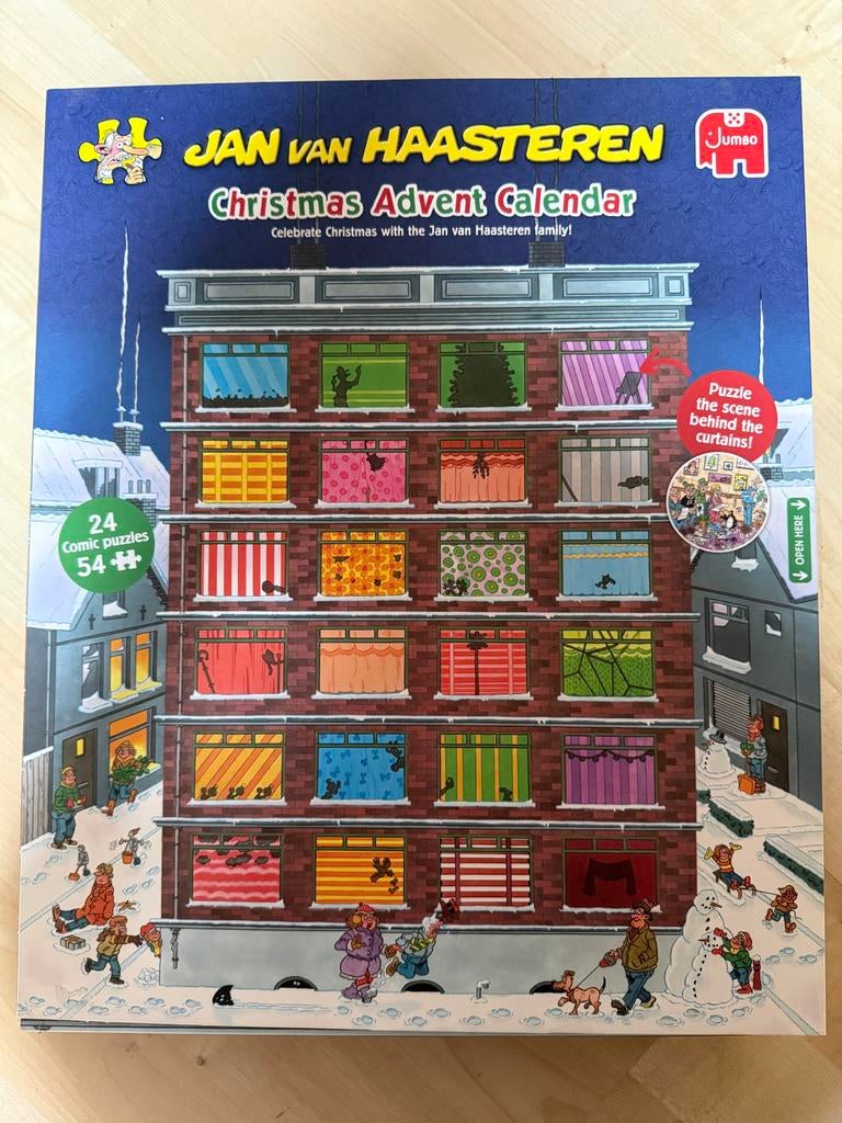 Jan van Haasteren Christmas Advent Kalender Puzzel, Hobby en Vrije tijd, Denksport en Puzzels, Ophalen of Verzenden, Minder dan 500 stukjes