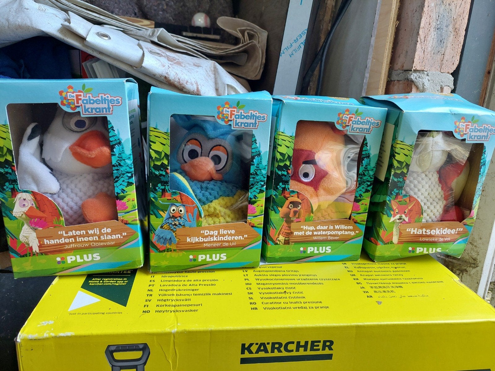 Fabeltjeskrant Knuffels -  Ooievaar, Meneer de Uil, W, Met doos, Overige merken, Overige karakters, Overige typen