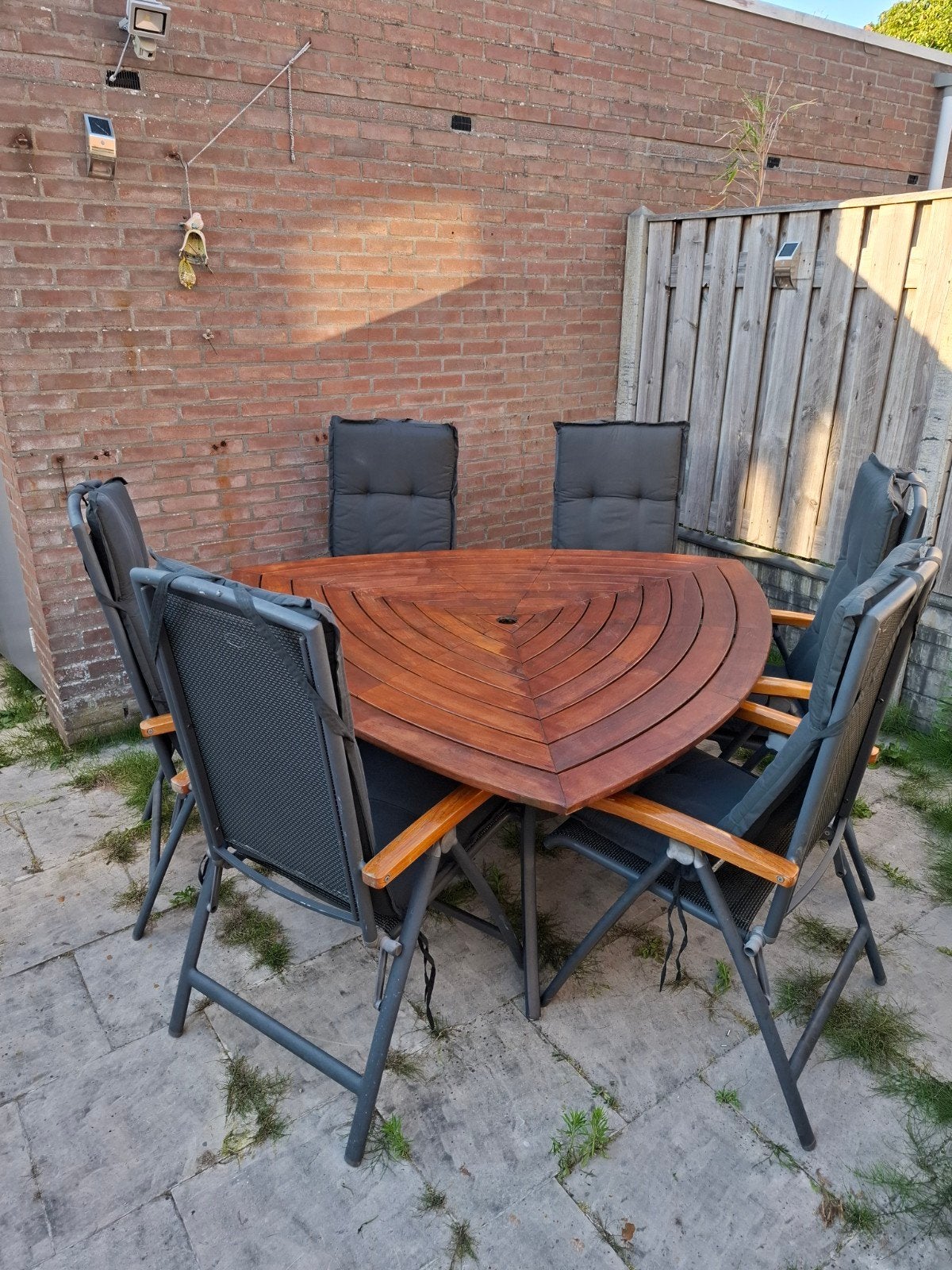 Hartman Triangular tuinset, Ophalen, Gebruikt, Hardhout, Tuinset