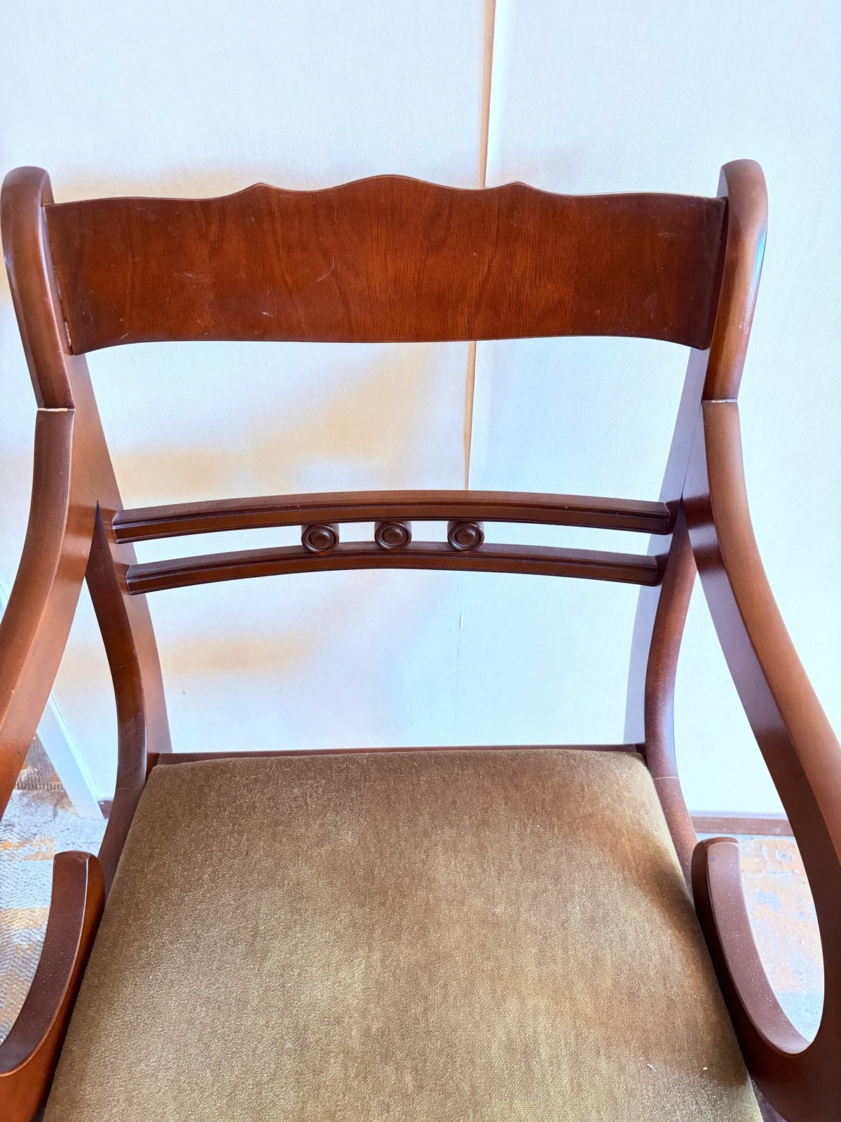 Biedermeier stijl stoel met gestoffeerde zitting, Antiek en Kunst, Ophalen