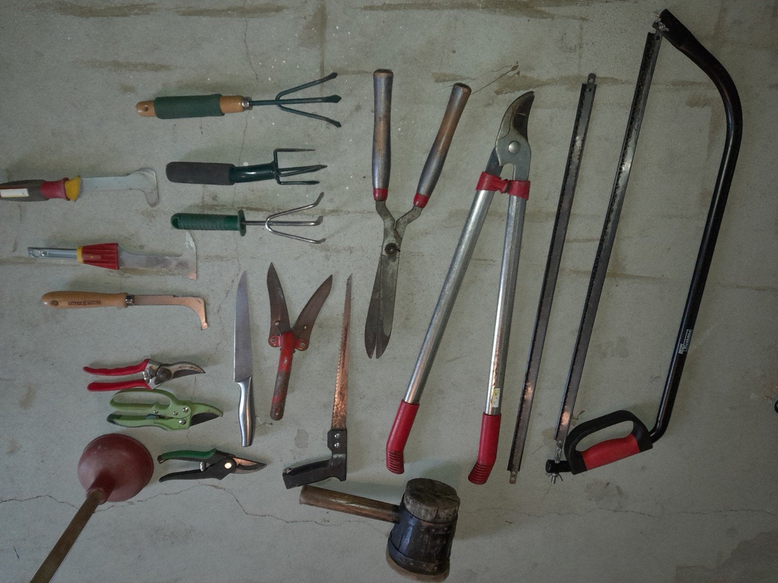 tuingereedschap., Ophalen, Gebruikt