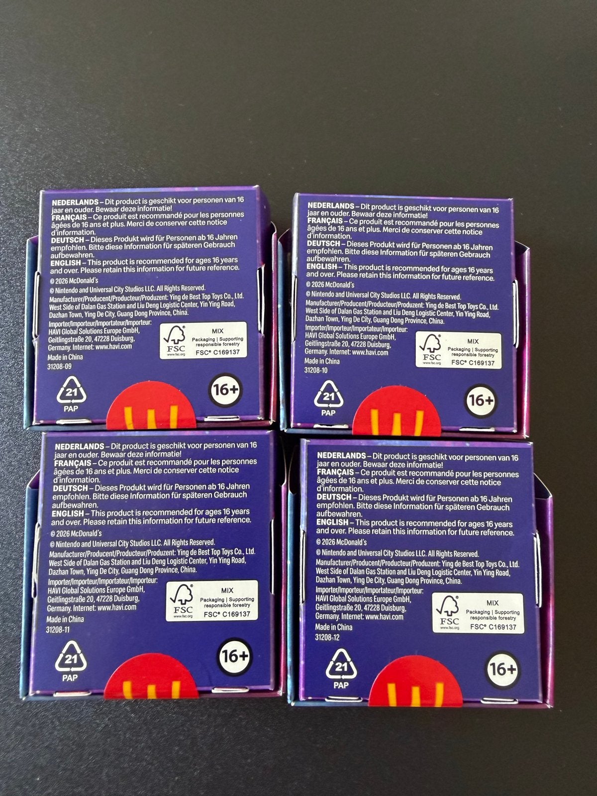 4x Super Mario Galaxy Movie McDonald's Happy Meal, Ophalen of Verzenden, Nieuw