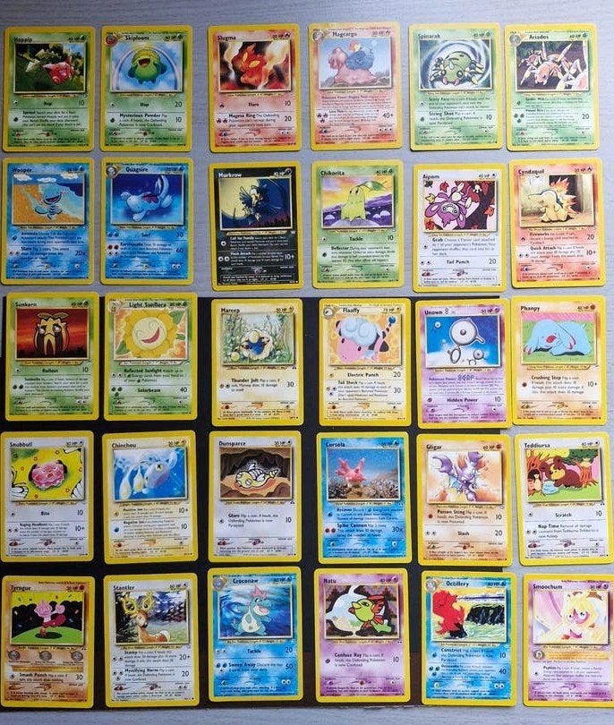 WOTC 30 vintage Pokémon kaarten Johto Neo pack, Ophalen of Verzenden, Zo goed als nieuw, Meerdere kaarten