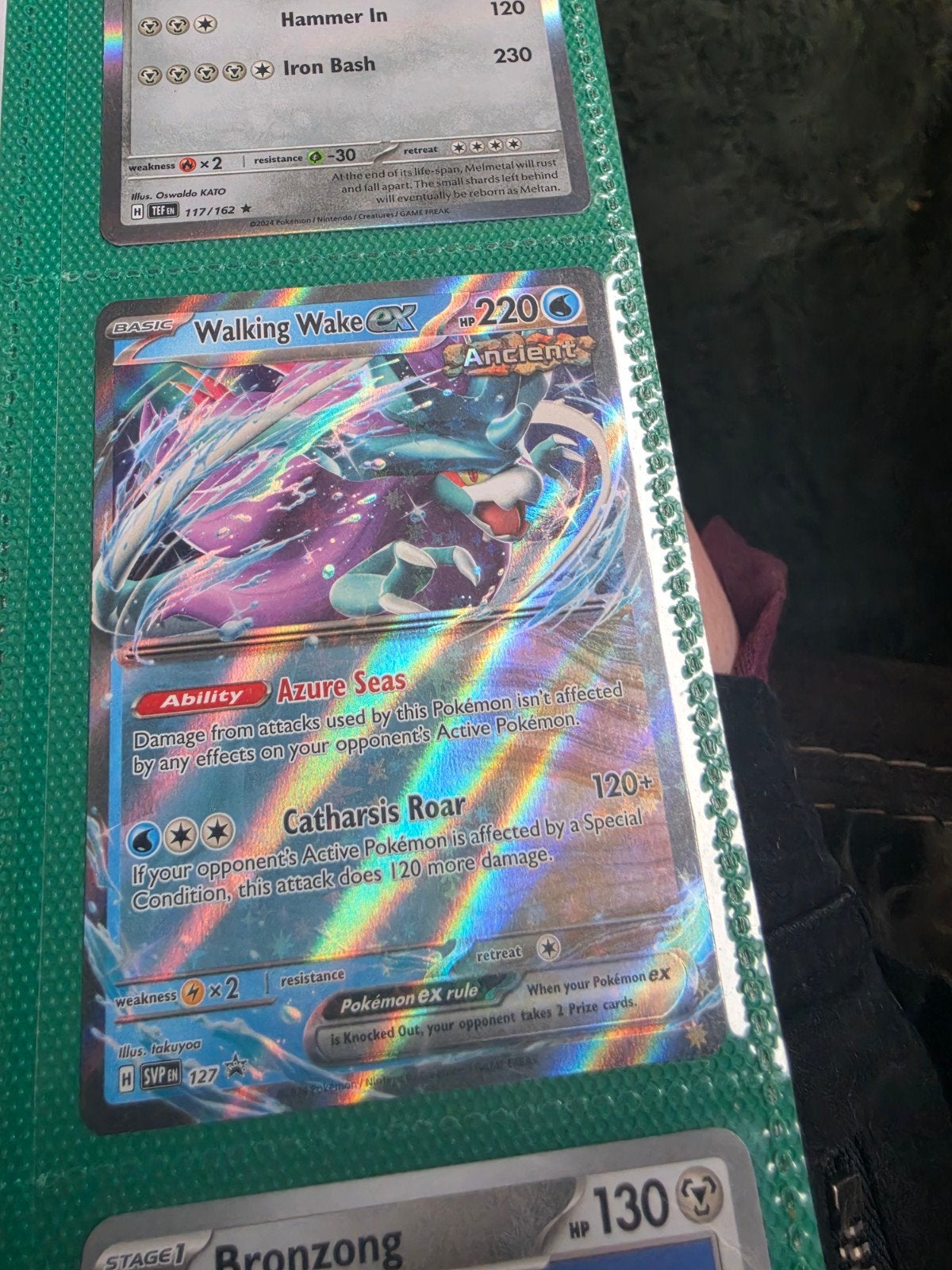 Pokémon Kaart: Walking Wake ex SVP 127 Ancient (Foil), Ophalen of Verzenden, Zo goed als nieuw, Losse kaart, Foil