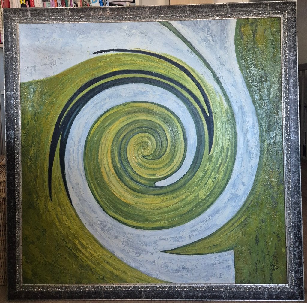 modern art schilderij 112 x 112 - (2/2) - GREEN, Antiek en Kunst, Kunst | Schilderijen | Klassiek, Ophalen, Ingelijst, Overige onderwerpen