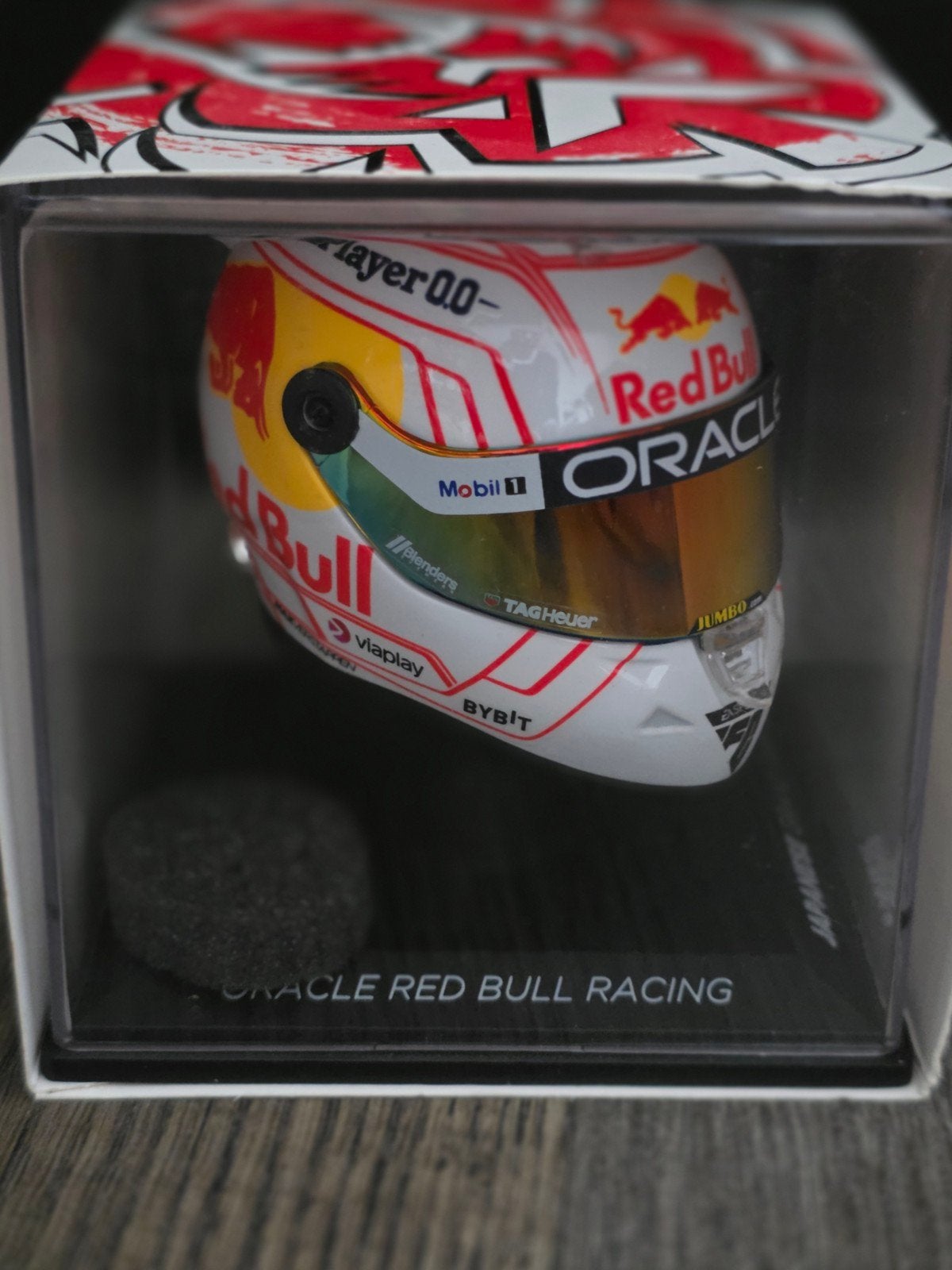 Max Verstappen 2023 Red Bull Racing Mini Helm, Ophalen of Verzenden, Zo goed als nieuw, Formule 1