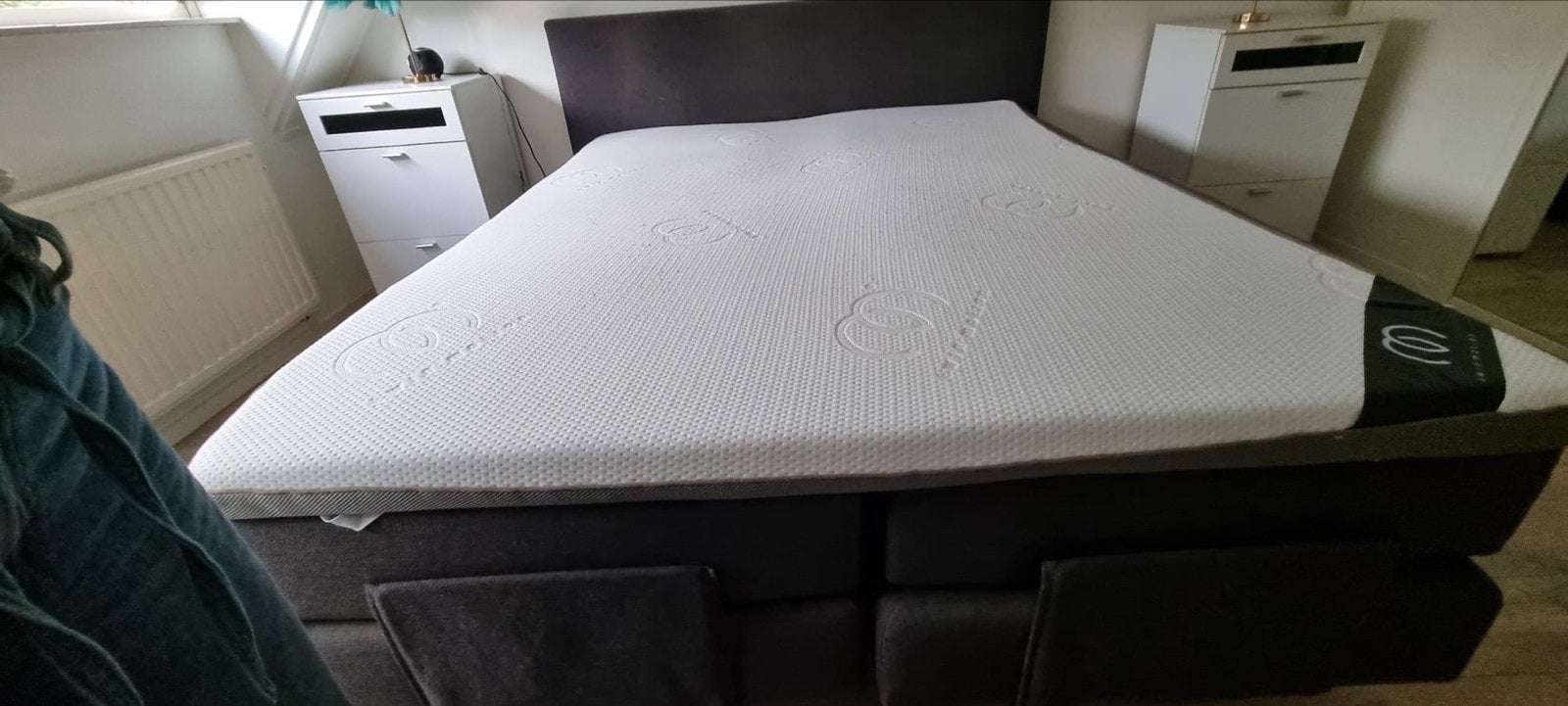 Boxspring bed 160x200 met verstelbare bodem en matrassen, Ophalen, Tweepersoons, 180 cm, 200 cm