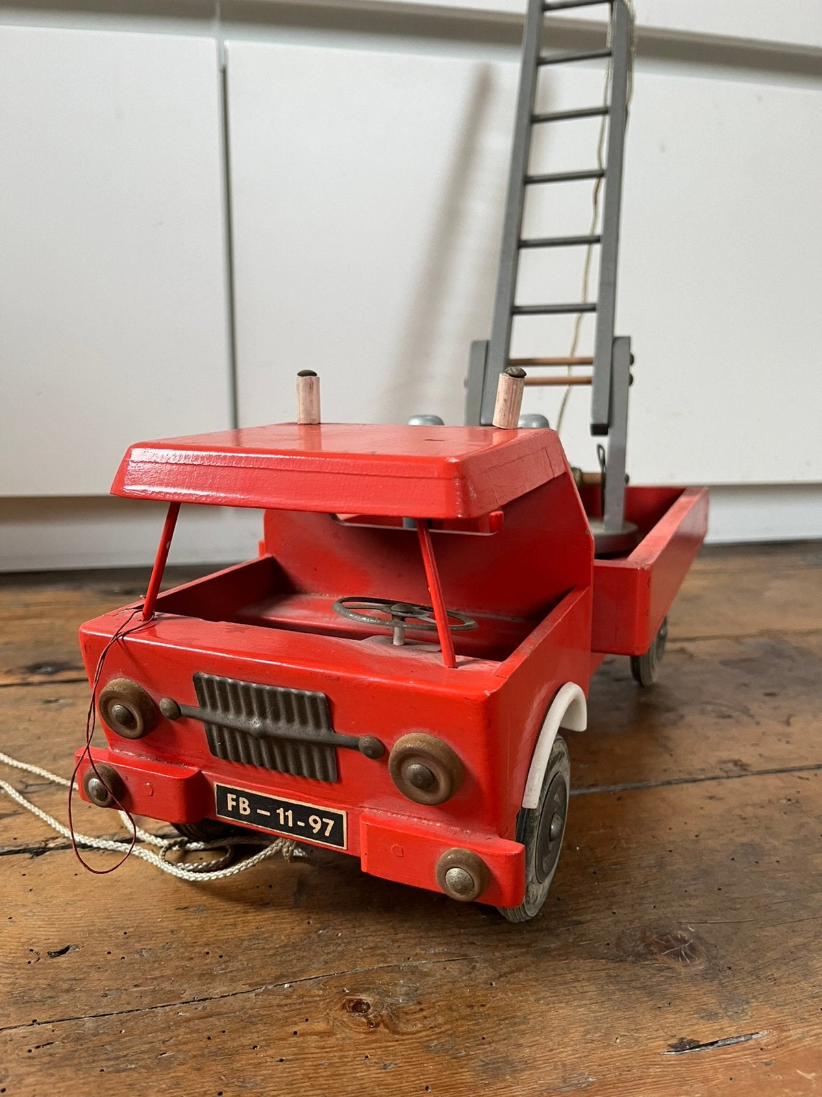 Oude houten brandweer auto, Antiek en Kunst, Ophalen of Verzenden