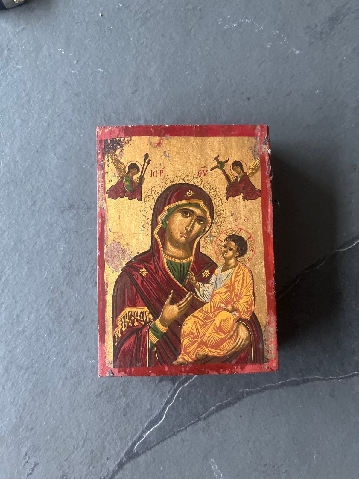 Handgemaakte Byzantijnse icoon: Maria met Kind, Ophalen of Verzenden