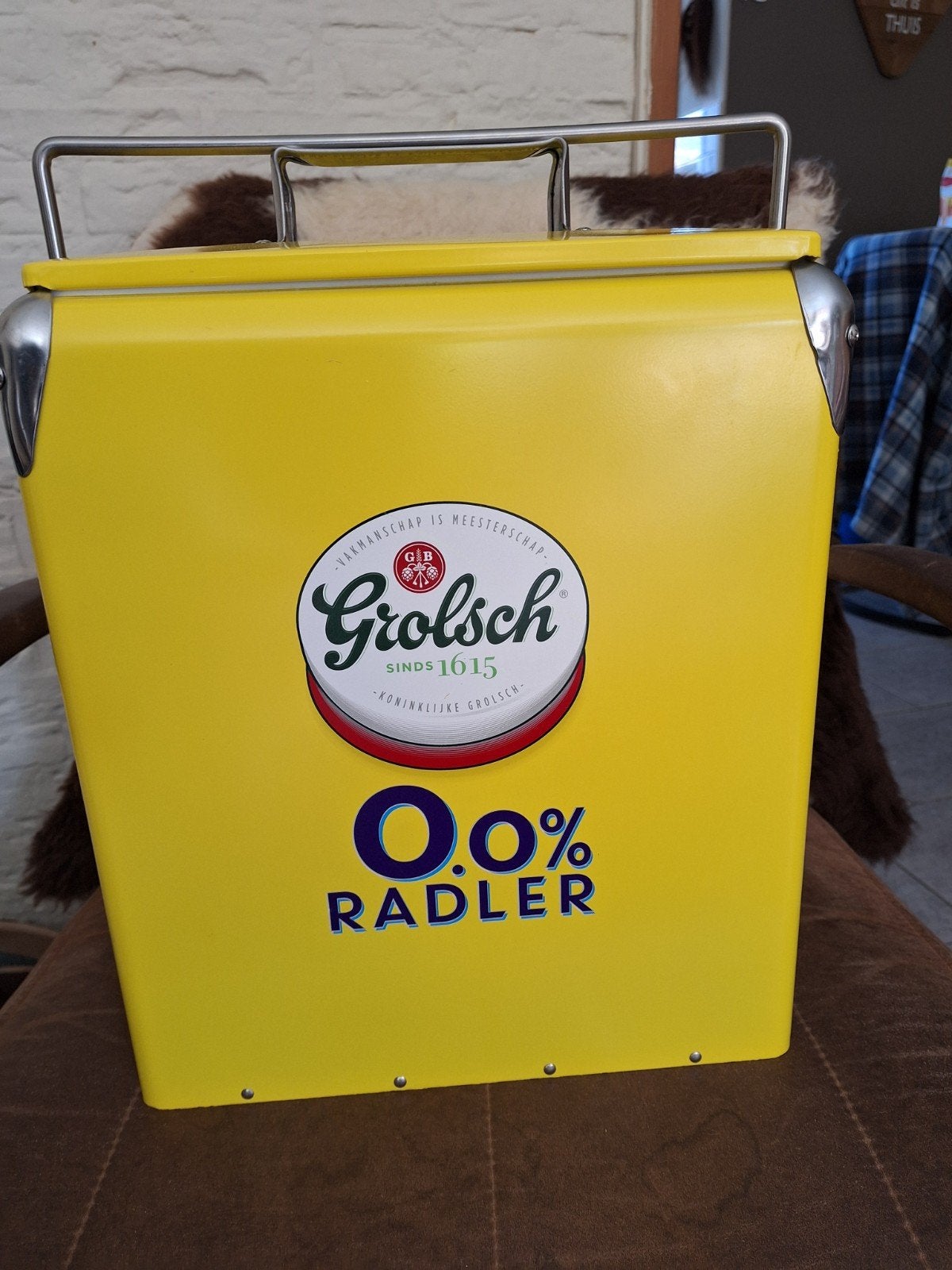 zgan gele koelbox grolsch, Ophalen, Zo goed als nieuw, Koelbox, Koelelement