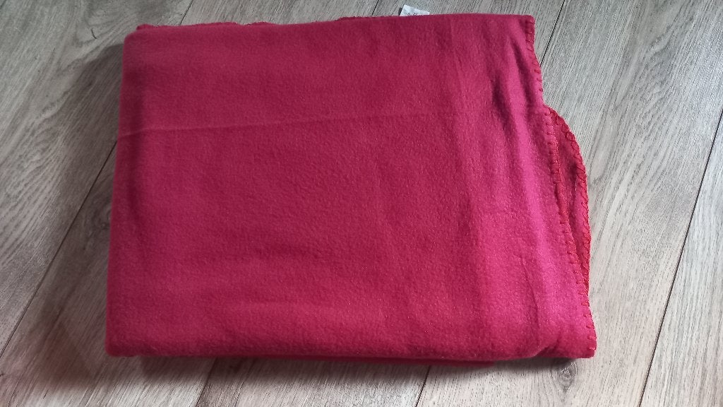 Donkerrode fleeceplaid, Rood, Fleecedeken, Nieuw, Ophalen of Verzenden