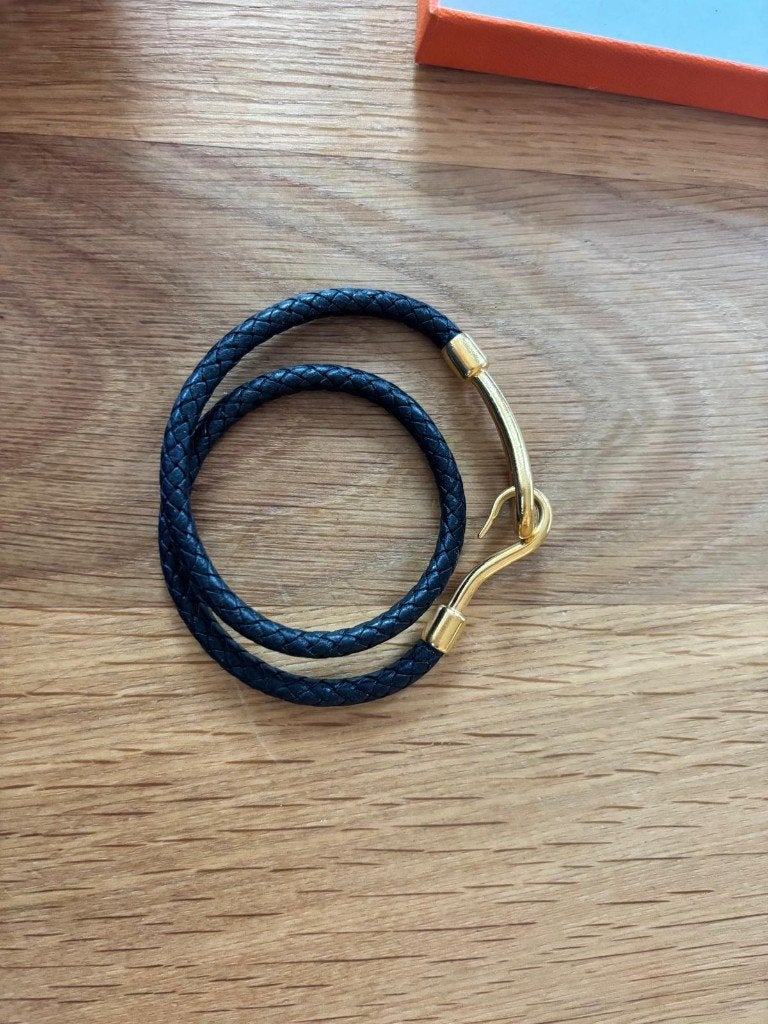 Hermès Jumbo leather bracelet, Ophalen of Verzenden, Gebruikt, Zwart, Leer