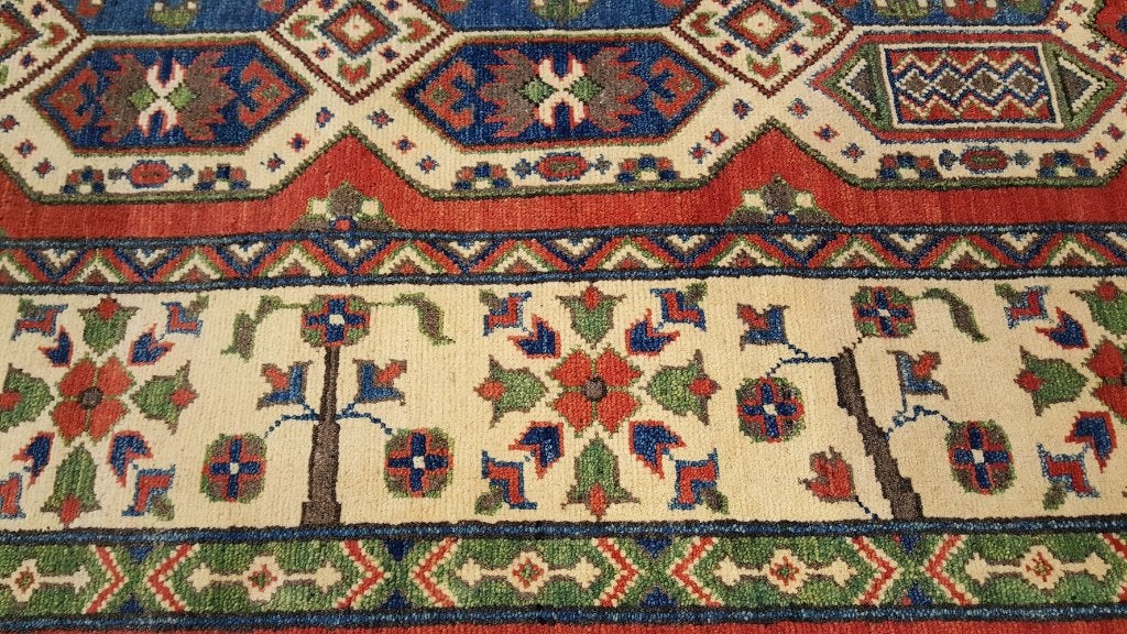 KAZAK Oosters Perzische tapijten 239 x 172/kleed/kelim/Loper, Blauw, Www.simatapijten.nl, 150 tot 200 cm, Ophalen of Verzenden