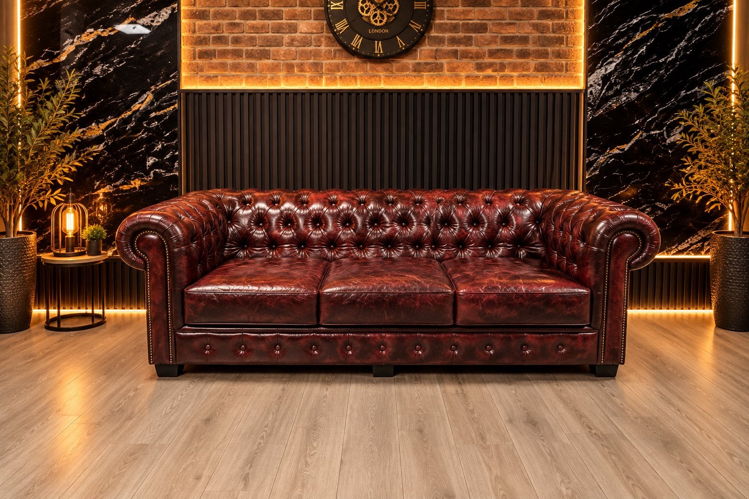 Orginele Chesterfield Lederen Birmingham 3 Zits !!!, Huis en Inrichting, Ophalen of Verzenden, Zo goed als nieuw, 75 tot 100 cm