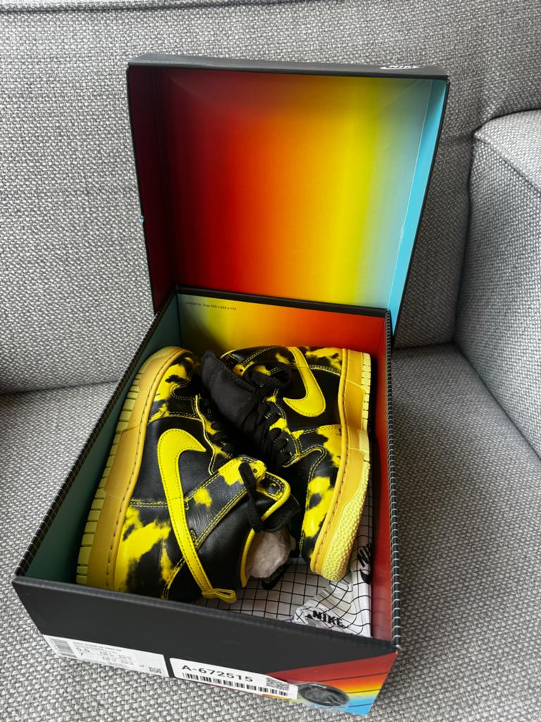 Nike Dunk High 1985 SP 'Yellow Acid Wash' - 38 Nieuw in doos, Ophalen of Verzenden, Nieuw, Geel, Sneakers of Gympen